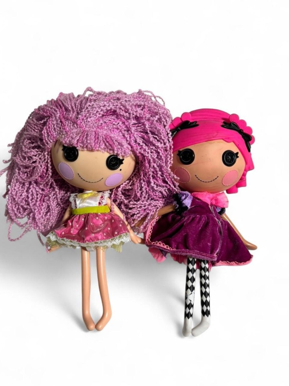 Lalaloopsy Cute Pink Plush Yarn-Hair Dolls - Pair